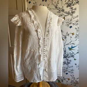 White Cotton Zimmermann Blouse